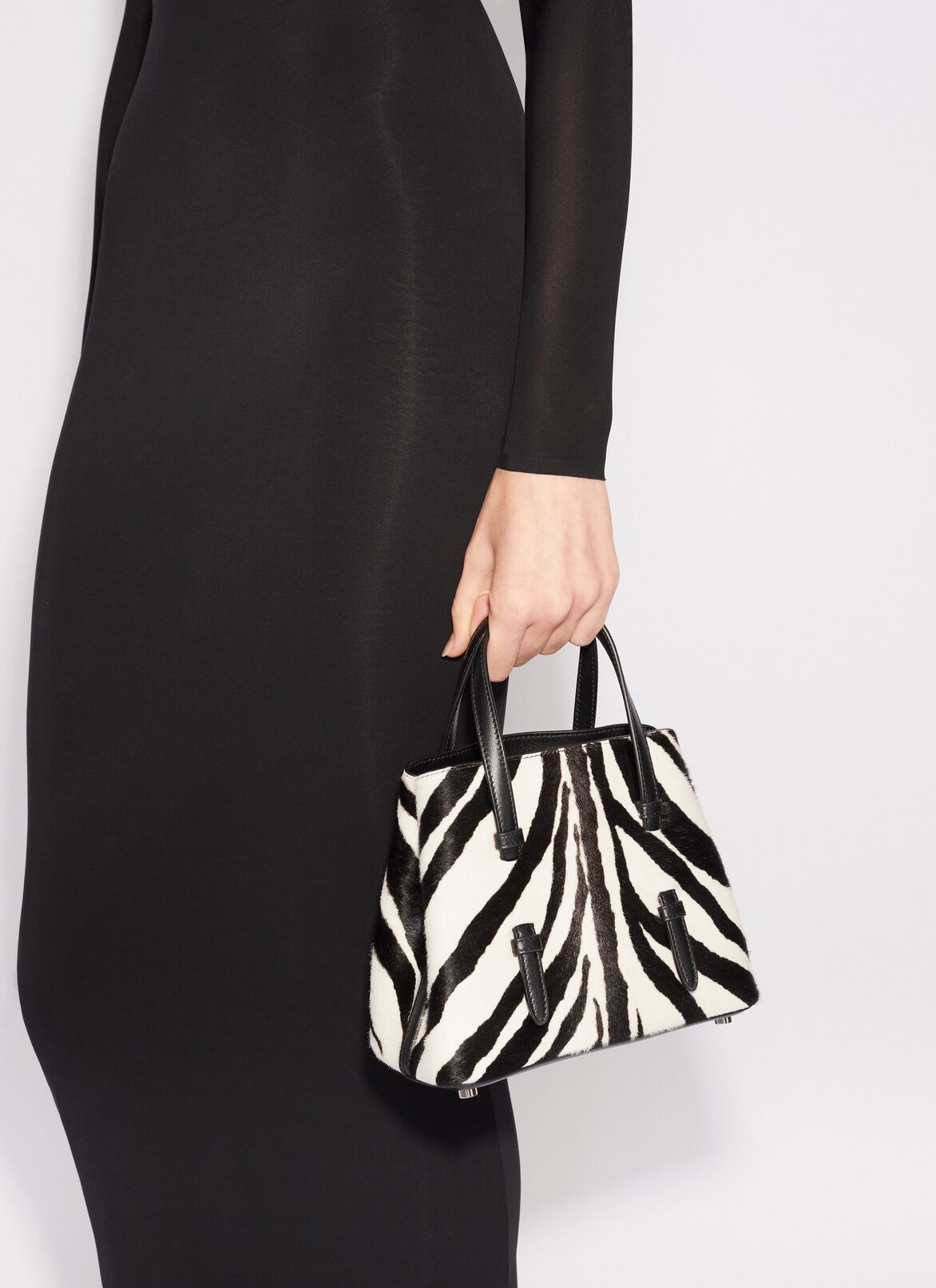 MINA 20 BAG IN ZEBRA PRINT ON HAIRY CALFSKIN ALAÏA BLACK MINA 20 BAG IN ZEBRA PRINT ON HAIRY CALFSKIN